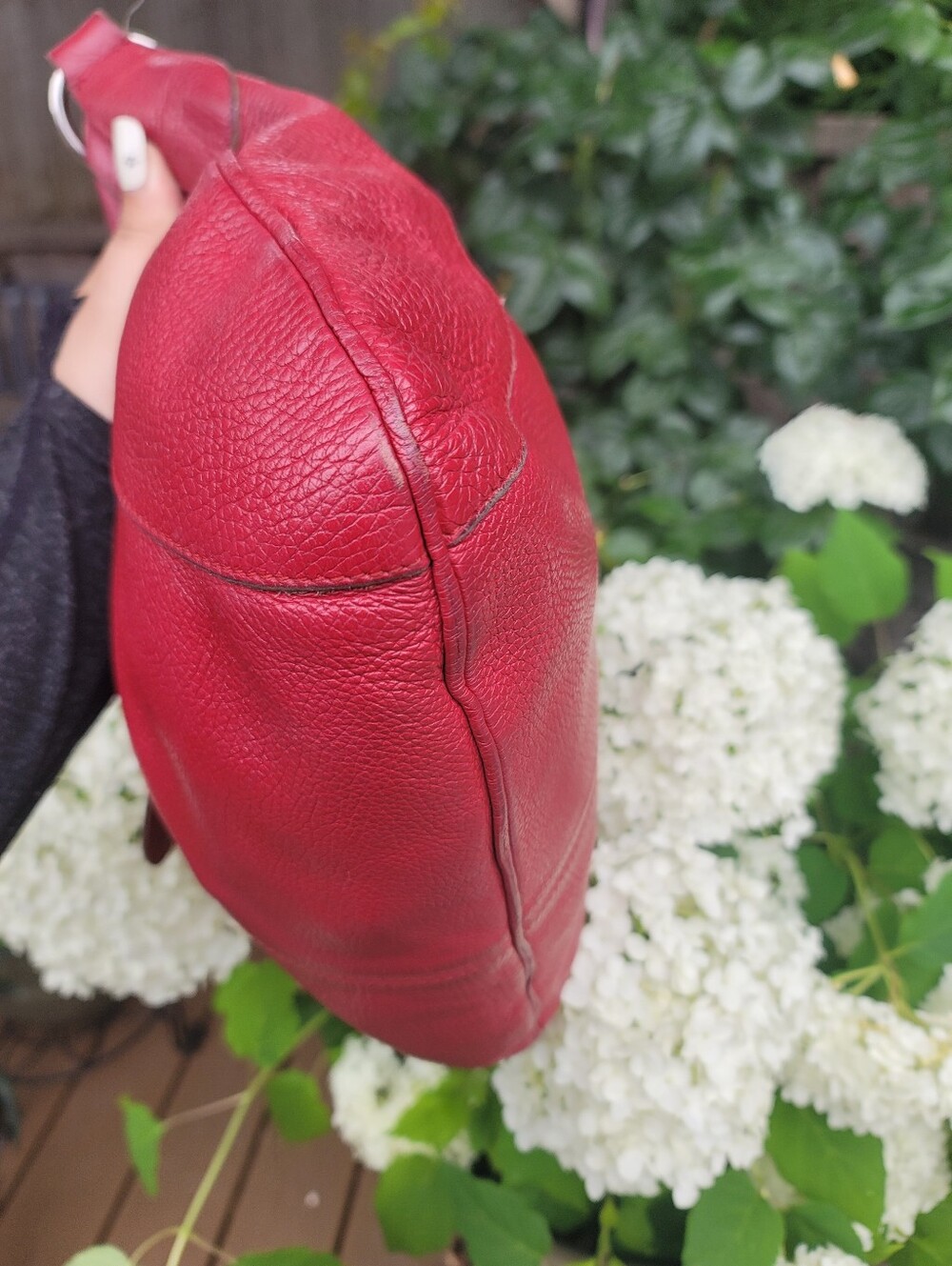 Furla Vintage Red Leather Slouchy Hobo And Dust Bag - Picture 6 of 16